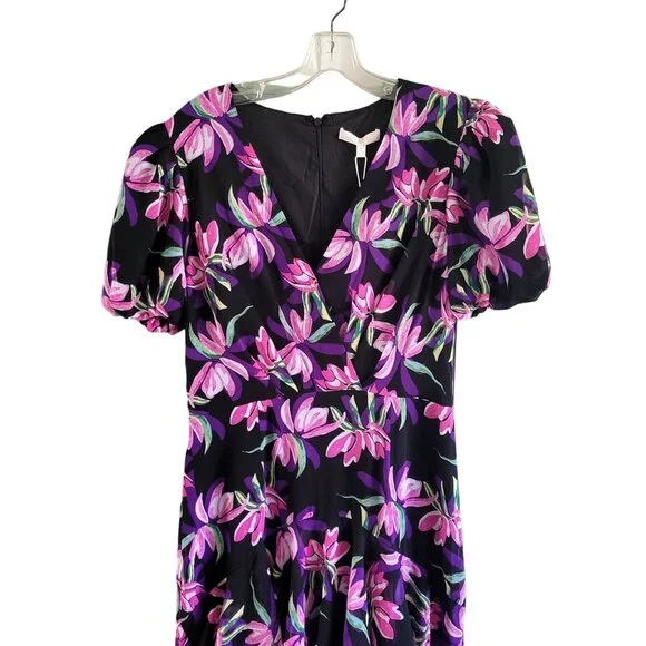 Wayf  Tiered Black Bird of Paradise Floral Maxi Dress New with Tag - Picture 2 of 4